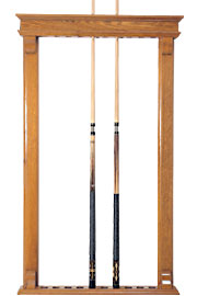 Classic Oak 10 Cue Wall Rack